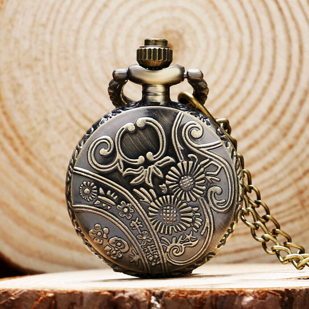 Mini Quartz Watches for Women Flower Case Pocket Watch  display picture 3