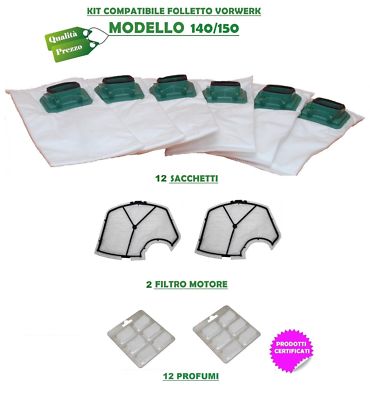 GE.RA FOLLETTO SACCHETTI Vk140/150 KIT FOLLETTO Da 12 SACCHETTI + 12