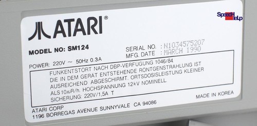 MONITOR 30.48CM 12" ATARI SM124 CRT RETRO MONOСHROME GETESTET MIT ATARI 520ST OL - 第 3/6 張圖片