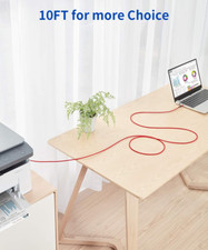 USB B to USB C Printer Cable 10Ft, Nylon Braided, USB C MIDI Cable Compatible...