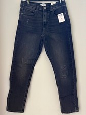 Denizen Levis Taper Boys Distressed Black Washed Skinny Jeans Regular Size 16