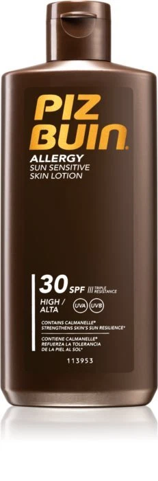 Piz Buin Allergy Sun Sensitive Skin Lotion 30SPF High 200ml , NEW