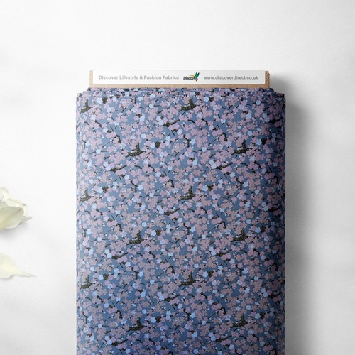 Tessuto Arredamento Abito Artigianale Orientale Foglio Giapponese Albero Fiori 100% Cotone - Foto 14 di 19