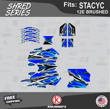 Graphics Kit for  STACYC 12E Brushed Electric Bike Shred-blue