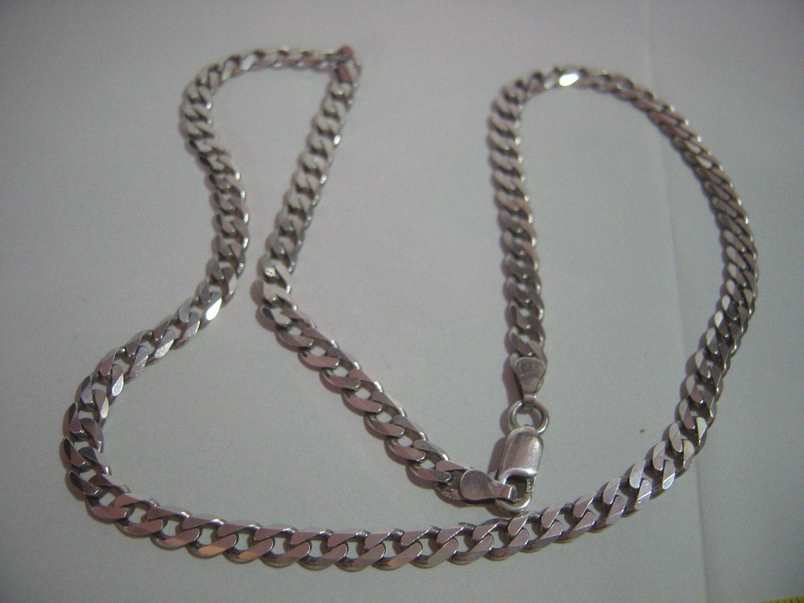 superb Solid Silver 20.5" curb necklace-vintage-b… - image 10
