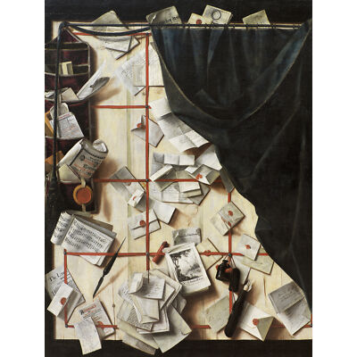 Gysbrechts Board Partition Letter Rack Trompe L'oeil XL Wall Art Canvas Print
