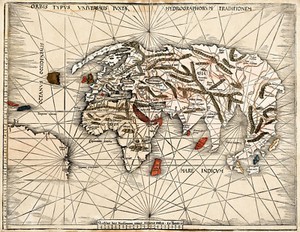 1513 World Map Waldseemuller Orbis Typus Universalis Wall Poster History 11x14