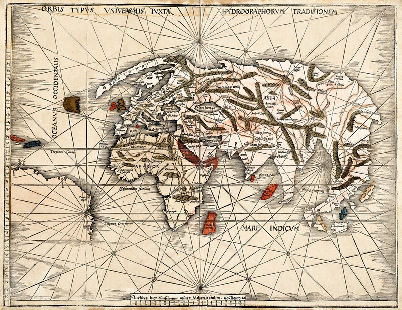 1513 World Map Waldseemuller Orbis Typus Universalis Wall Poster History 11x14
