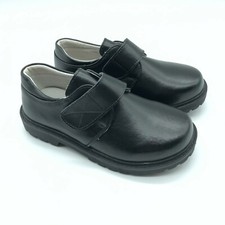 Guoxing Kids Boys Girls Loafers Hook  Loop Faux Leather Black Size 30 US 12