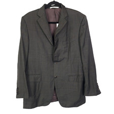 Hickey Freeman Loro Piana Tasmanian Super 130s Wool Blazer Jacket Coat 44R Gray