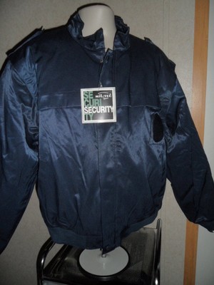 blue security jacket