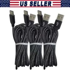 Braided USB C Type-C Fast Charging Data SYNC Charger Cable Cord 3/6/10FT Lot