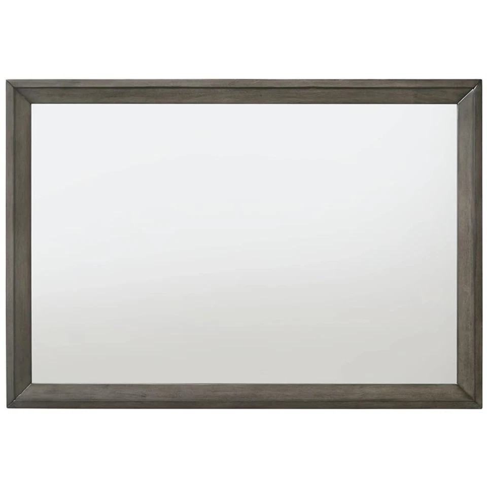 ACME Escher Rectangular Wooden Frame Mirror in Gray Oak - Image 2 of 2