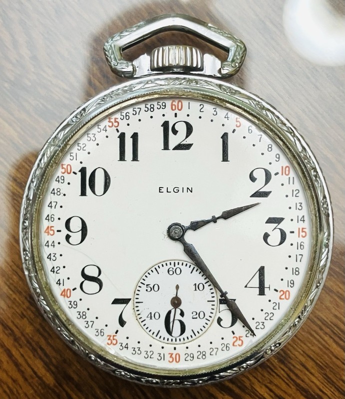 Vintage ELGIN Railroad Mechanical Men’s Pocket Watch - Needs Front Crystal
