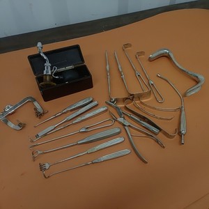 Antique Lot  Medical Doctor's Surgical Tools  Dr Nathan Tucker bakelite case