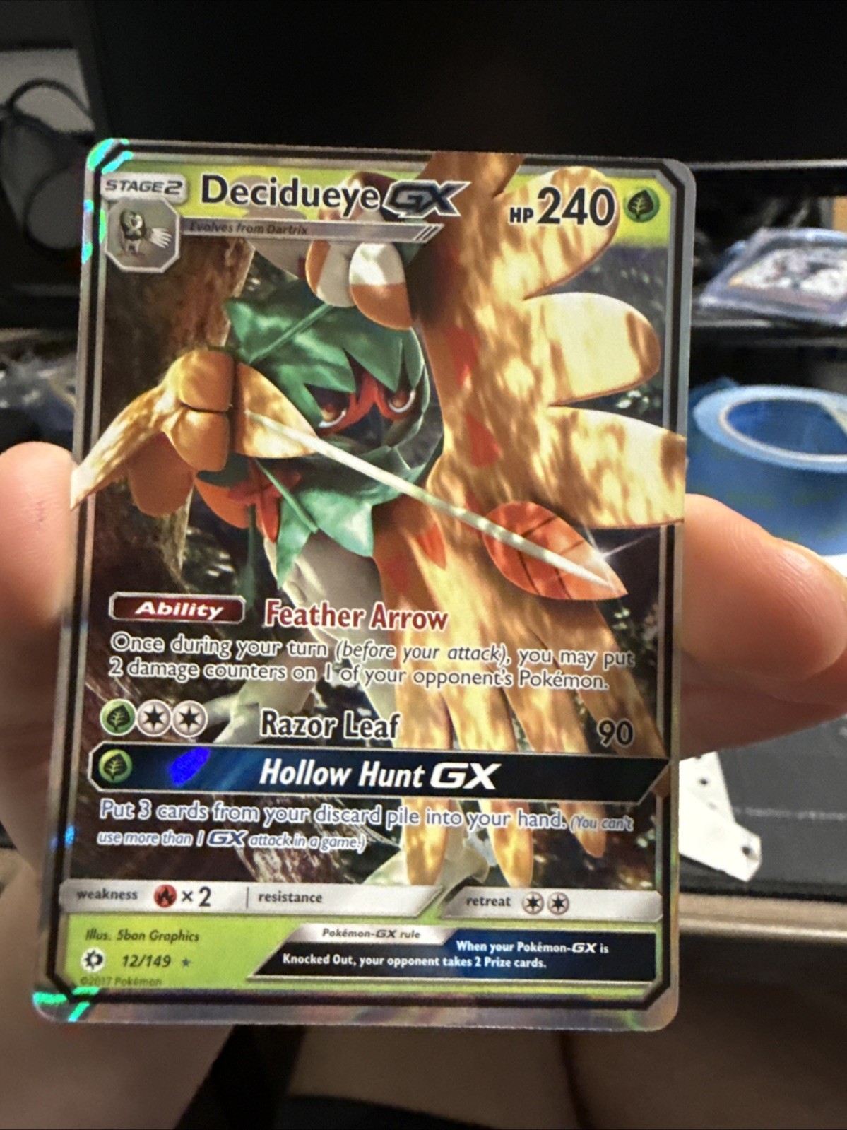 Decidueye GX 12/149 Sun & Moon NM Ultra Rare Pokemon Card