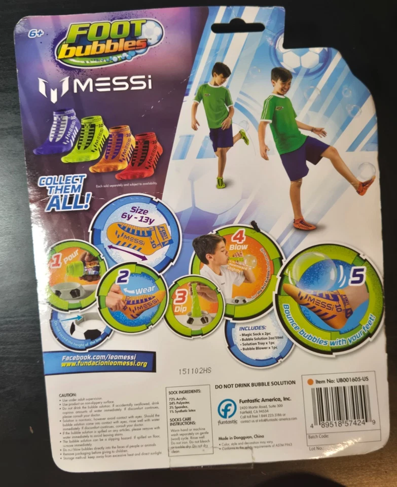 MESSI MALABARES PIE BURBUJAS FOOTBUBS - TALLA 6Y-13Y CALCETINES NARANJA "COMO SE VE EN TV" Foto 2 de 2