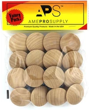 Wood knobs for Cabinet Doors, Dresser Furniture Drawers, 1 1/2 inch Small Woo...