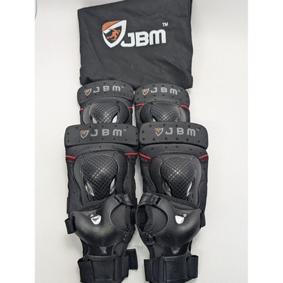 JBM Kids Protective Gear Set Knee Elbow Pads Wrist Guards Black 6pc with Bag