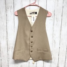 Levi's Panatela Vintage Vest Mens L Tan Beige 70s Retro Cinch Back Polyester L