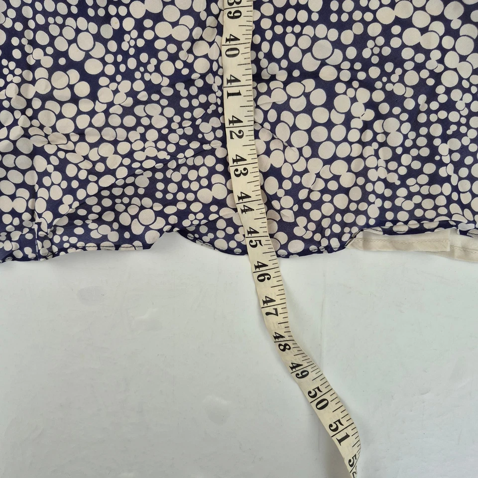 Vestido midi NICOLE FARRHI 12 azul para mujer 100 % seda sin mangas a lunares Foto 2 de 4