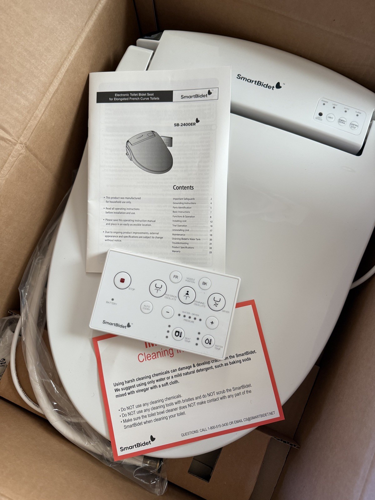 SmartBidet SB-2400ER Electric Bidet Seat for Elongated and F