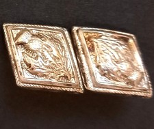 Men's Cuff Links | Silver-toned | Diamond Shape | Thistle Pattern | One Pair