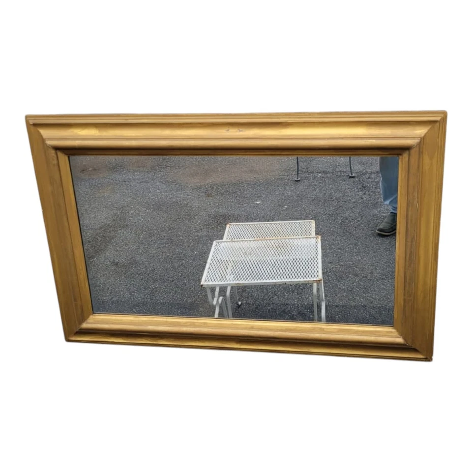 Espejo de pared dorado francés Luis XV del siglo XVIII marco dorado antiguo, rectangular Foto 2 de 4