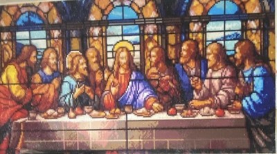 Handcrafted Wall Hanging Last Supper Stained Glass Diamond Art home decor