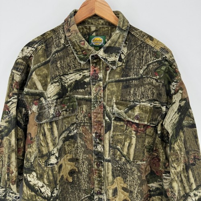 #ad #ad Cabelas Mens 2XL Button Down Shirt Long Sleeve Outdoor Camouflage Hunting Denim $28.42