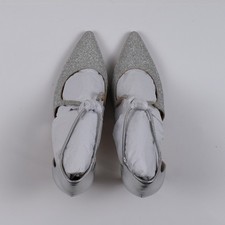 Nina Heels Neoma-VG Silver Glitter Metallic 8 M NWT