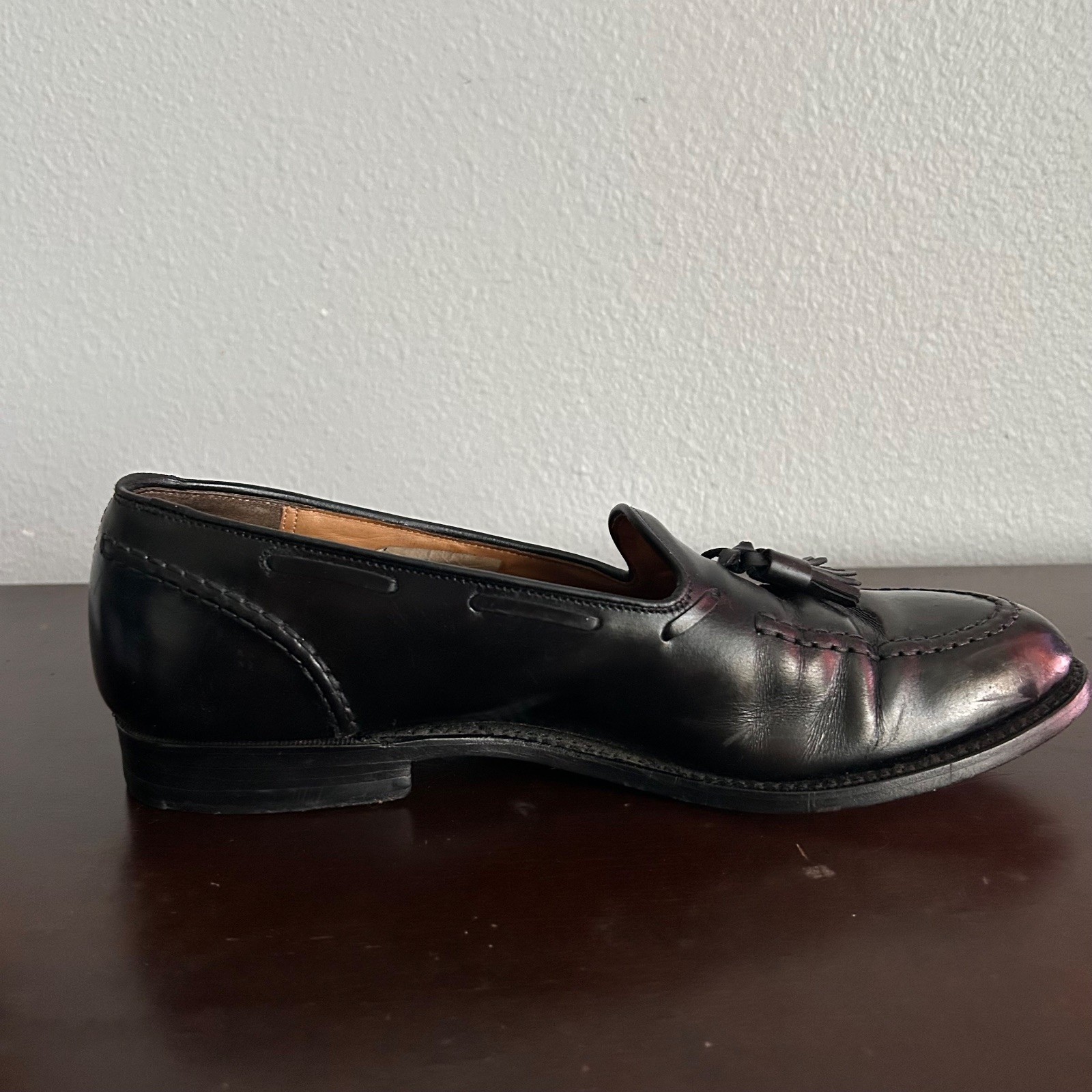 Churchs Custom Grade Tassel Loafers Mens Black Leather English Dress Shoes Sz 8 image 3