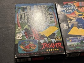 Club Drive & Checkered Flag (Atari Jaguar) In Boxes with Manuals Tested & Work!
