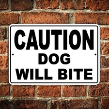 Beware Of Dog Metal Sign Dog Will Bite Security Keep Out Warning Do Not Enter