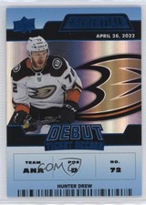 2022 Upper Deck Credentials Debut Ticket Access Blue 10/99 Hunter Drew #116 f0l