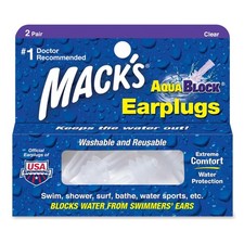 Mack's AquaBlock Swimming Earplugs, 2 Pair - 4 Count (Pack of 1), Clear