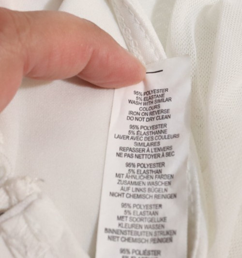 Boohoo White Cropped Top Size 6 Long Sleeve Sheer Arms (41)