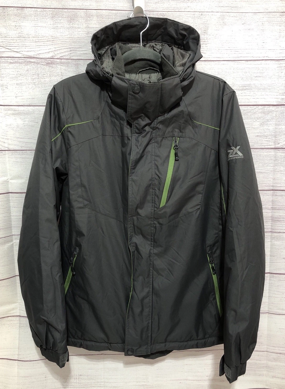 Zeroxposur Gray Men's Small All Weather Insulated Detachable Hood Jacket EUC