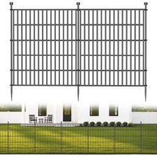 No Dig Garden Fence 81cm x 720cm 10 Panels Outdoor Metal Animal Barrier Kingido