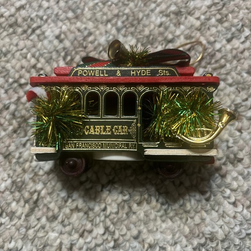 Cable car christmas ornament