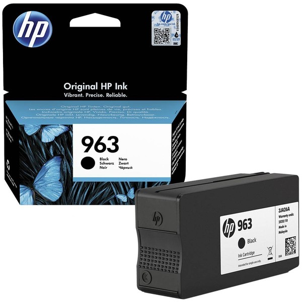Original Tintenpatrone Hp 963 Schwarz FüR Officejet Pro 9020 9022 9023 9025 E-image