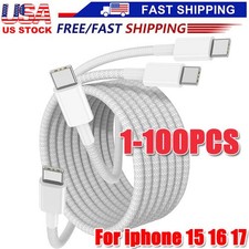 IPhone 16 15 Pro Max USB-C to USB-C Cable Fast Charger lot Type C Charging Cord