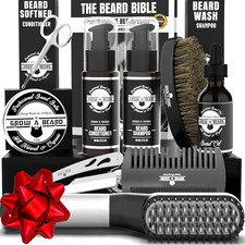 Beard Straightener Grooming Kit for Men, Beard Growth Kit, Wash, Brush  Comb, U