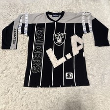Los Angeles Raiders Vtg 80s 90s STARTER Hockey Style Jersey ALL OVER PRINT shirt