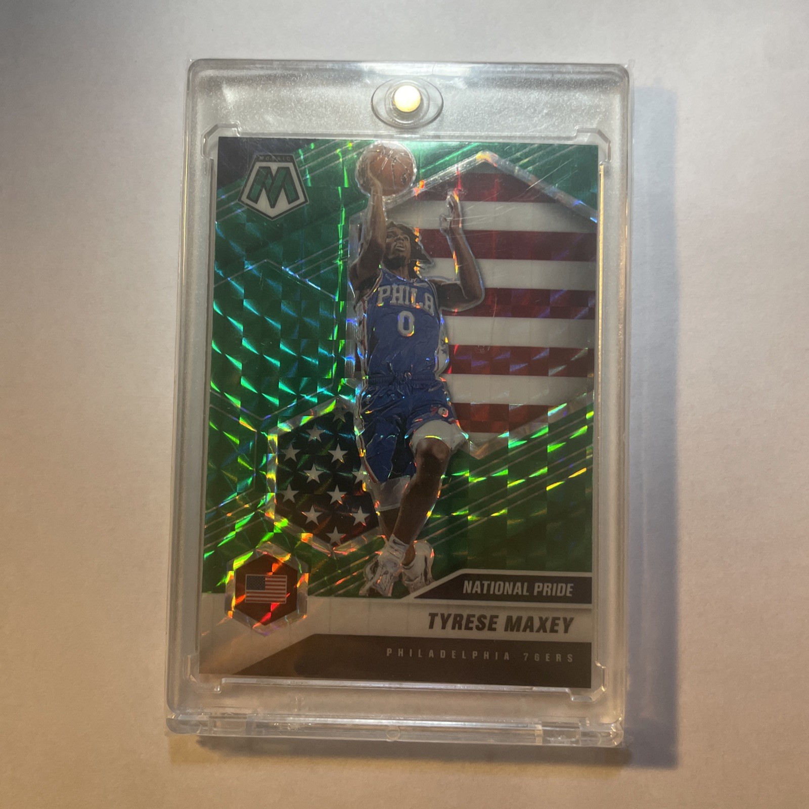 Tyrese Maxey 2020-21 Panini Mosaic National Pride Genesis Prizm RC #259