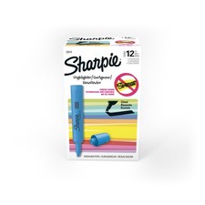 Sharpie Tank Style Highlighters, Chisel Tip, Fluorescent Blue, Box of 12