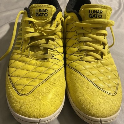Nike Lunar Gato II Hyperfuse Indoor Soccer Shoes Volt Yellow Black Futsal 9.5