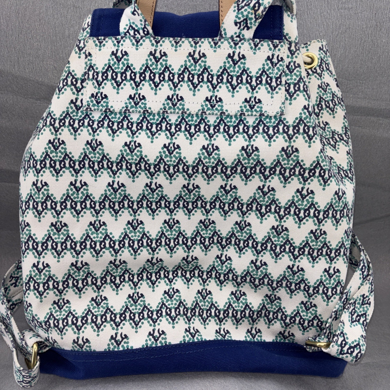 Vineyard Vines Cotton Drawstring Backpack Blue Te… - image 6