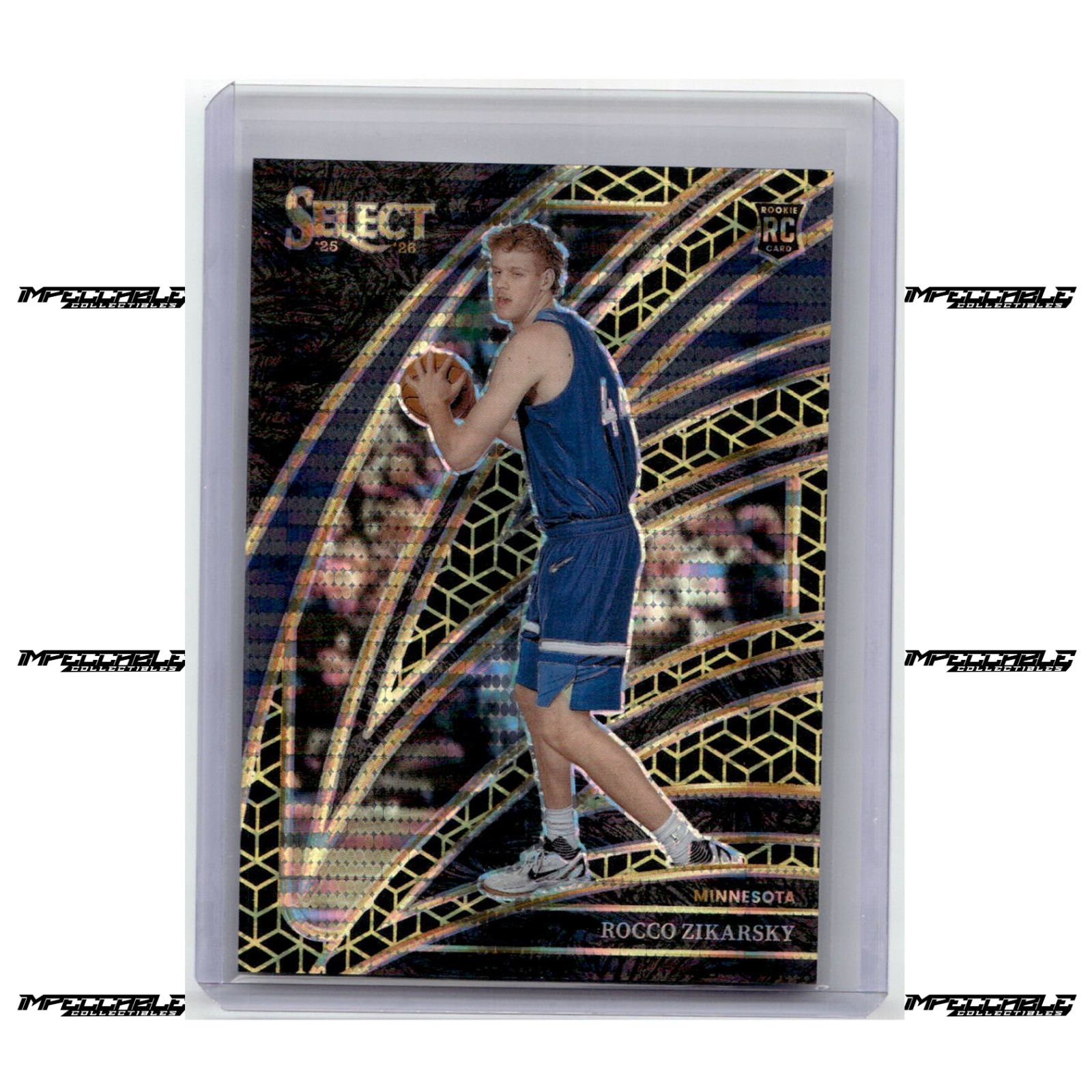 2025-26 Panini Select - Gold Spectris FOTL #214 Rocco Zikarsky Rookie 6/10 