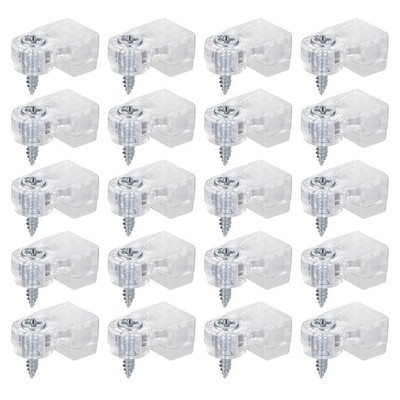 20 Pcs Glass Retainer Clips Mirror Holder Clips Plastic Glass Panel Clip with Sc